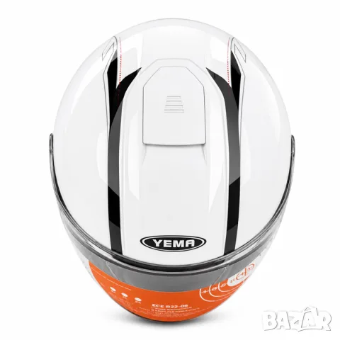 Отворена мото каска YEMA ECE R22.06 с два визьора бяло, снимка 4 - Аксесоари и консумативи - 55865687