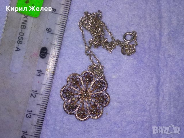 СТАРИНЕН ФИЛИГРАНЕН СРЕБЪРЕН РЕТРО МЕДАЛЬОН РЪЧНА РАБОТА със СРЕБЪРНА СРЕБРО 925 ФИНА ВЕРИЖКА 40015, снимка 13 - Антикварни и старинни предмети - 42600199