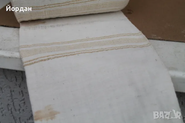Ръчно тъкан ленен плат за кърпи , снимка 2 - Платове и дамаски - 50223675