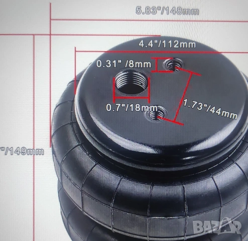 Въздушен ресорен амортисьор MXR./Въздушни възглавници/., снимка 7 - Части - 53311603
