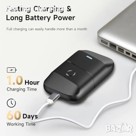 Нова мъжка фолиева Портативна електрическа самобръсначка 2 остриета, снимка 5 - Електрически самобръсначки - 53824478