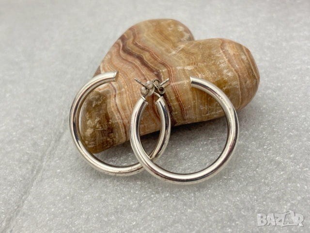 Сребърни Обеци (проба 925)-6,38 грама, снимка 2 - Обеци - 53518788
