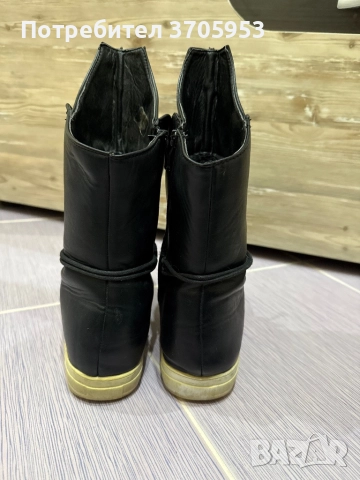 Черни дамски боти - 37-ми номер, снимка 6 - Дамски ботуши - 52786765