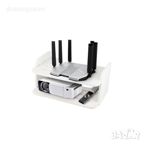 4664 Двустепенна стенна етажерка за рутер и аксесоари, снимка 5 - Други стоки за дома - 53823121