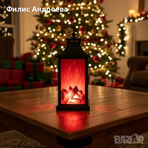 LED декоративен фенер с ефект на жив пламък, снимка 2 - Декорация за дома - 52589094