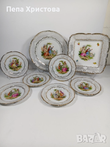 Сервиз за торта от немски  порцелан Schwarzenhammer