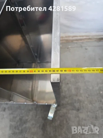 Немска количка за чували за брашно и продукти от неръждаема стомана в много добро състояние, снимка 11 - Други машини и части - 53654892