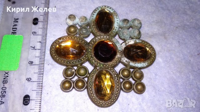КРАСИВА МЕСИНГОВА ВИНТИДЖ БРОШКА АЖУРНА СТАРА РЕТРО СТИЛ БИЖУ 34519, снимка 3 - Антикварни и старинни предмети - 39075301