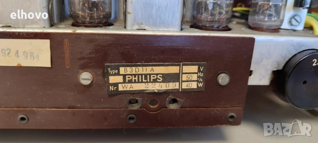 Старо лампово радио Philips Philetta de Luxe 311, снимка 8 - Антикварни и старинни предмети - 53780436