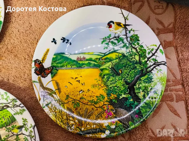 Красиви чинии от костен порцелан от Англия , снимка 2 - Антикварни и старинни предмети - 55732079