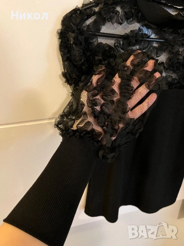 Дамска ефектна блуза (S р-р), снимка 3 - Блузи с дълъг ръкав и пуловери - 53452594