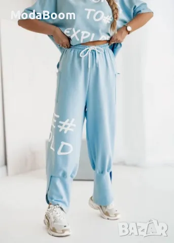 Памуен син дамски комплект, снимка 5 - Комплекти - 48935552