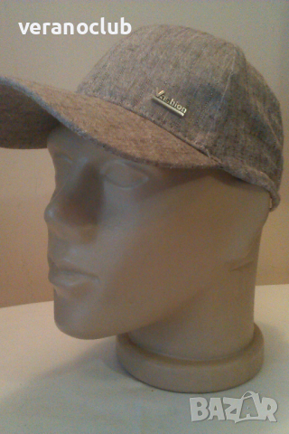 Мъжка шапка Лен Памук Меланж Бежова