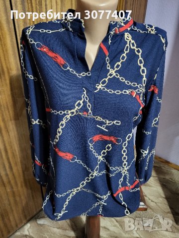 Дамска всекидневна блуза в тъмносиньо , снимка 1 - Блузи с дълъг ръкав и пуловери - 42386358