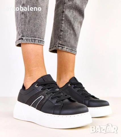 Дамски маратонки на платформа с брокат от Jeromi, 2цвята , снимка 9 - Маратонки - 52025704