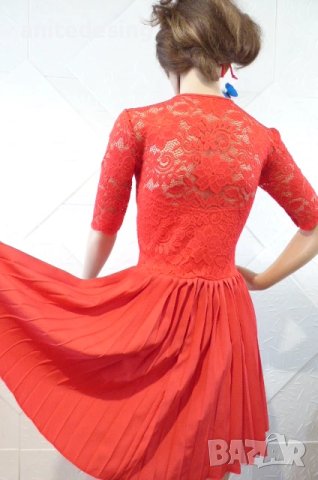 Червена детска рокля за спортни танци с дантела, снимка 8 - Детски рокли и поли - 51218598