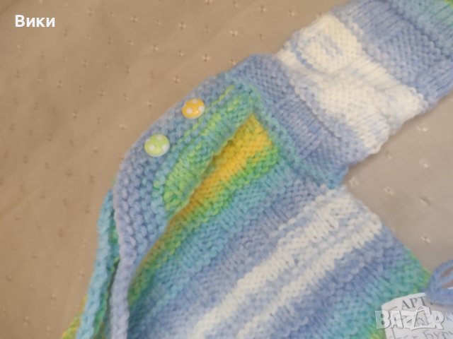 Плетен бебешки костюм , снимка 2 - Комплекти за бебе - 41456089