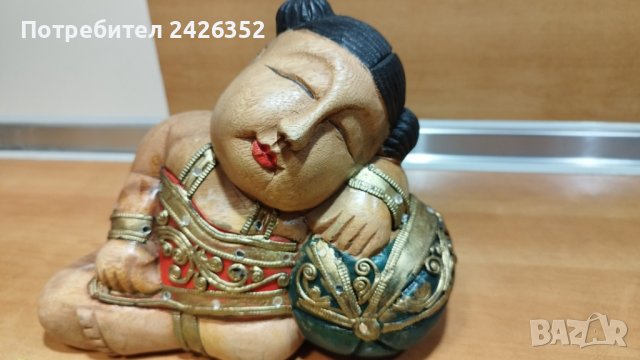 Стара дървена фигура, гейша, снимка 2 - Колекции - 39509841