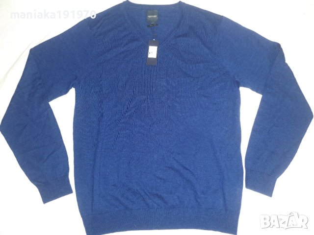 Mario Conti Berto merino V neck (XL) мъжки пуловер 100% Merino Wool , снимка 1 - Пуловери - 42544556