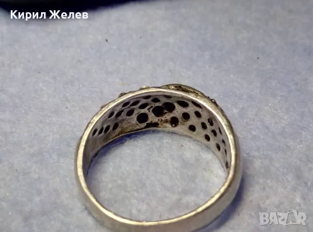 СТАР СКЪПОЦЕНЕН СРЕБЪРЕН ПРЪСТЕН СРЕБРО 925 с ИСКРЯЩИ ФАСЕТИРАНИ ЦИРКОНИ 48652, снимка 8 - Пръстени - 50354713