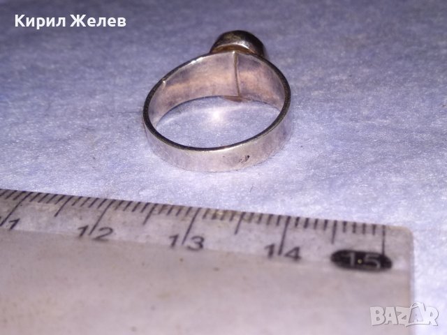 СКЪПОЦЕНЕН РЕТРО АРТ ДЕКО СРЕБЪРЕН ПРЪСТЕН СРЕБРО 925 / 950 с ШЛИФОВАН ЛУНЕН КАМЪК 29699, снимка 11 - Пръстени - 41637958