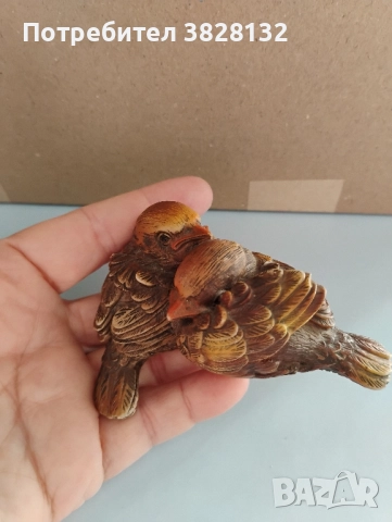 Фигурка гушкащи се врабчета, снимка 4 - Колекции - 51774038