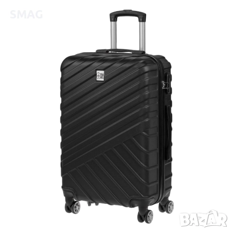 Куфар за пътуване с колелца 90л, черен_1233324