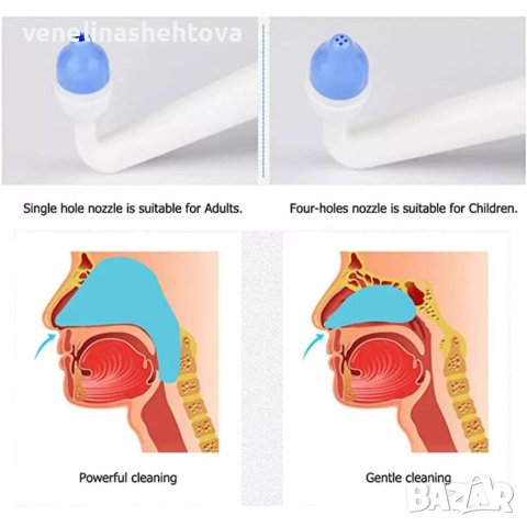 Назален душ за промиване на носа при ринит, сенна хрема, синузит, снимка 3 - Други - 40858430
