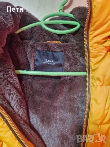 Зимно яке на Zara в цвят горчица , снимка 4 - Якета - 52105697