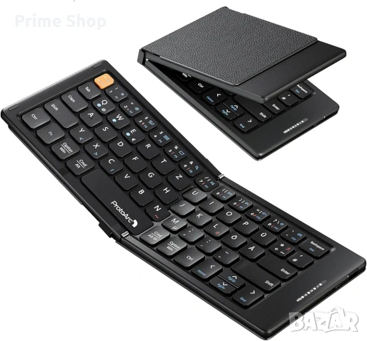 Сгъваема Bluetooth клавиатура ProtoArc XK04, 3 BT канала + стойка за телефон
