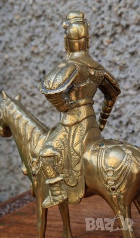 Винтидж Бронзова Статуя на Китайски Воин на Кон (1950-1960г), снимка 9 - Статуетки - 39916282