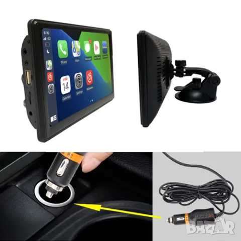 Универсална мултимедия 9 инча с CarPlay Android Auto WiFi и Bluetooth, снимка 2 - Аксесоари и консумативи - 55865686