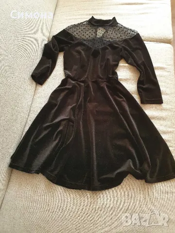 Черна рокля плюш