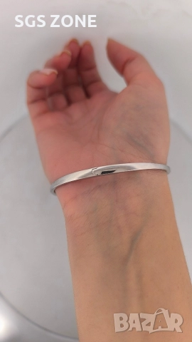 Стилна сребърна гривна с жълт сапфир, снимка 9 - Гривни - 52749408