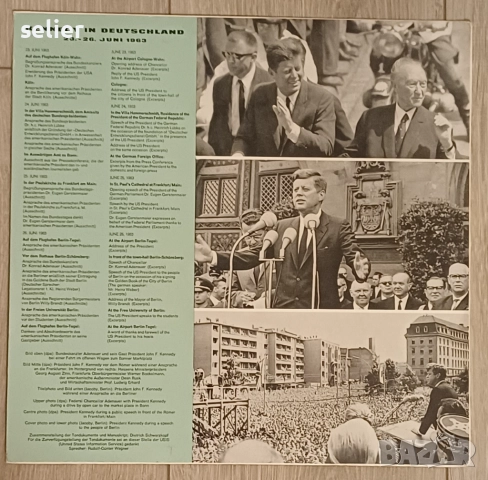 Предлагам една плоча от 1963г с речи на Кенеди в Германия.Плочата е в топ състояние: John F. Kennedy, снимка 2 - Грамофонни плочи - 52447877