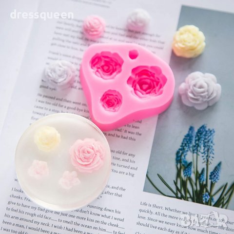 3805 Форма с 4 рози, снимка 4 - Форми - 38910235