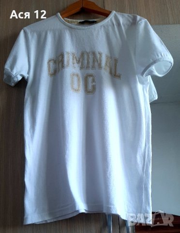 Тениска КРИМИНАЛ-унисекс,със златист надпис, снимка 3 - Тениски - 42001795