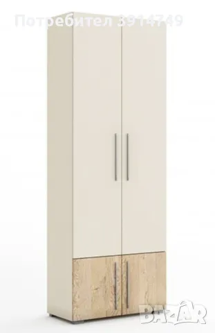 Дълбок гардероб 180x90x75см, с две отделни двукрилни подразделения-голямо горно с лост и малко долно, снимка 2 - Гардероби - 47723549