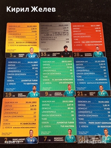 Колекционерски картички на футболисти САМИ КЕДИРА, БЕНЕДИКТ ХОВЕДЕС,МАРК АНДРЕ ТЕР СТЕГЕН 51039, снимка 16 - Колекции - 51703366