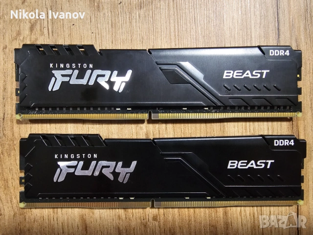 2X16GB 32GB DDR4 2666Mhz Kingston Fury Beast Black RAM памет | CL16 | 16-18-18-39 1.2V