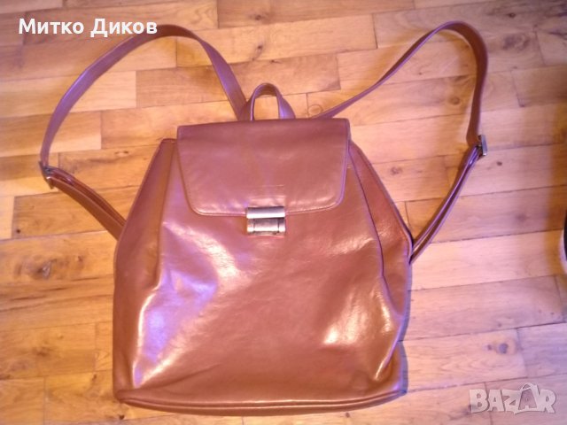 Texier made in France vintage маркова раница дебела естествена кожа 31х27х10см, снимка 2 - Чанти - 42704256