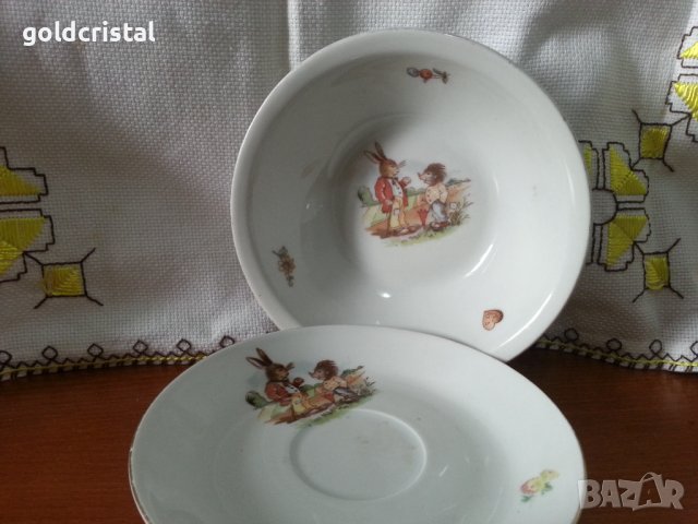 Български порцелан детски комплект за хранене 