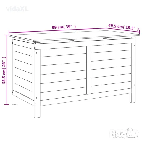 vidaXL Градинска ракла антрацит 99x49,5x58,5 см чам масив, снимка 8 - Ракли - 56147371