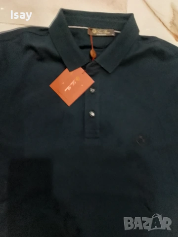 Мъжка тениска ЛОРО ПИАНА ХЛ последен размер в тъмно син цвят , снимка 2 - Тениски - 53839185