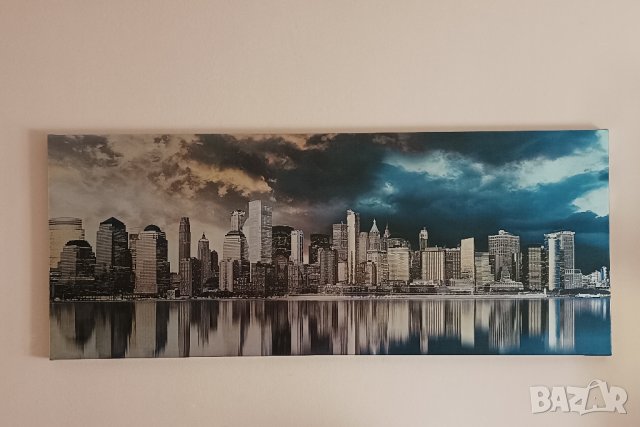 Картина Golden City, лазарен принт 150/60 см. 
