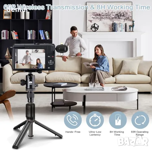 Мини безжичен петличен микрофон OSA за камера и компютър, време за работа до 9 часа, снимка 7 - Микрофони - 47866675