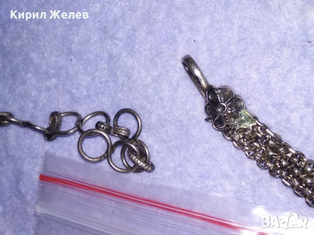 СТАРО РЕТРО ГОТИК АРТ КОЛИЕ ЧОКЪР посребрена благородна стомана с ВЕНЕЦИАНСКО СТЪКЛО МУРАНО 74091, снимка 9 - Антикварни и старинни предмети - 41751665