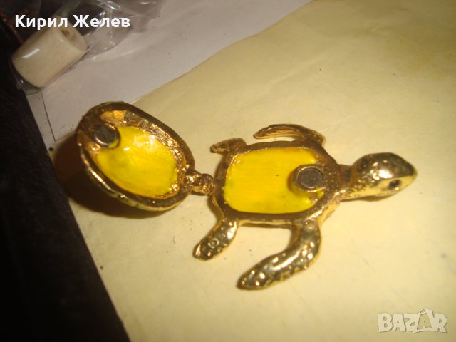 МАЛКА ПОЗЛАТЕНА БРОНЗОВА КОСТЕНУРКА ЕМАЙЛИРАНА с ЦИРКОНИ МИНИ - КУТИЙКА БИЖУ за ДЕКОРАЦИЯ 23381, снимка 2 - Колекции - 34424195