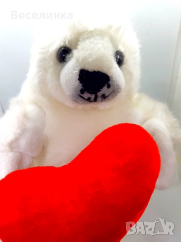 Плюшено тюленче със сърце за Свети Валентин-007, снимка 2 - Романтични подаръци - 53036504
