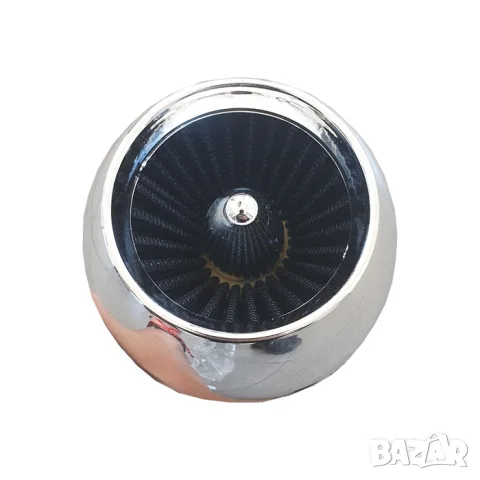 Спортен въздушен филтър 50 mm хром с височина 140 mm, снимка 2 - Аксесоари и консумативи - 55866445